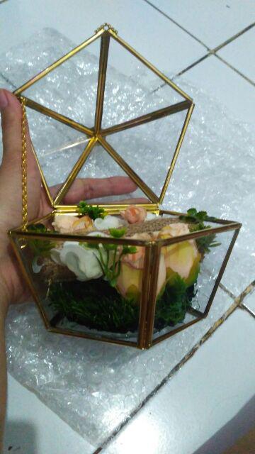 Ring Bearer Tempat Cincin Kaca Terarium