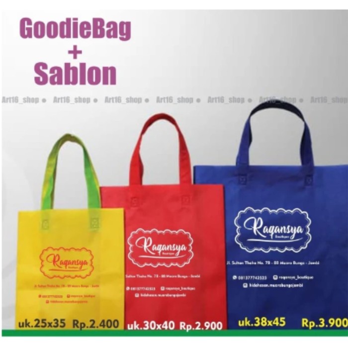 

NEW Godie bag sablon 25x35 Spunbond Tali