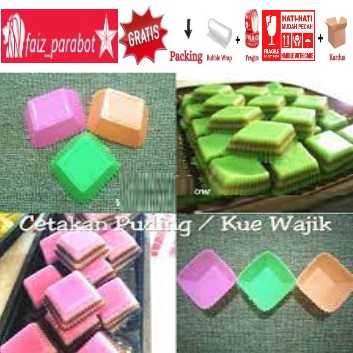 (6/12 pcs) Cetakan kue wajik plastik serbaguna warna cerah DX - cetakan jelly puding coklat