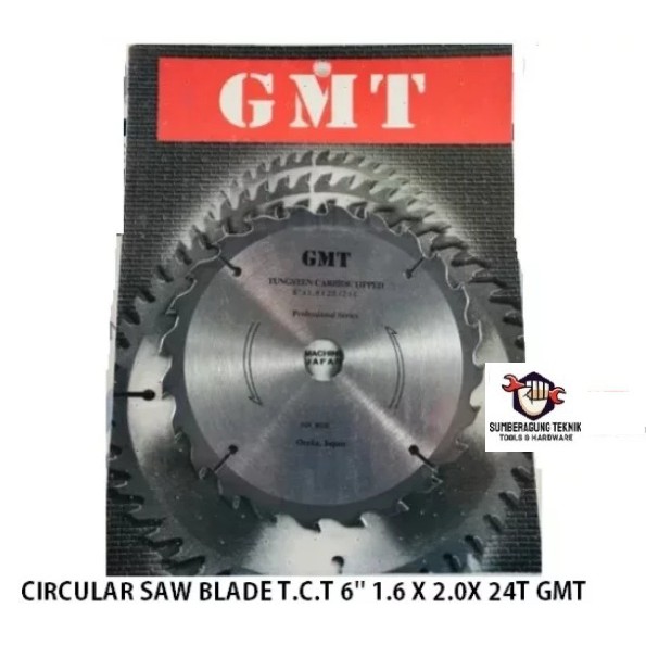 GMT Mata Serkel Circular Saw Blade TCT 6 Inch 24T 160mm As 20mm Mata Mesin Gergaji Sirkel Gerinda