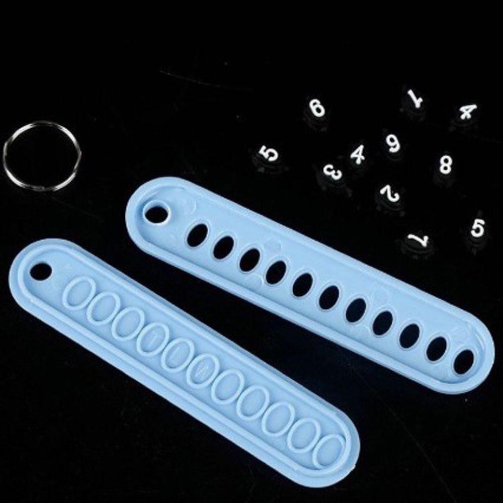 Agustinina Nomor Telepon Gantungan Kunci Kreatif Warna-Warni Portabel Auto Aksesoris Kendaraan Ornamen Kunci Liontin