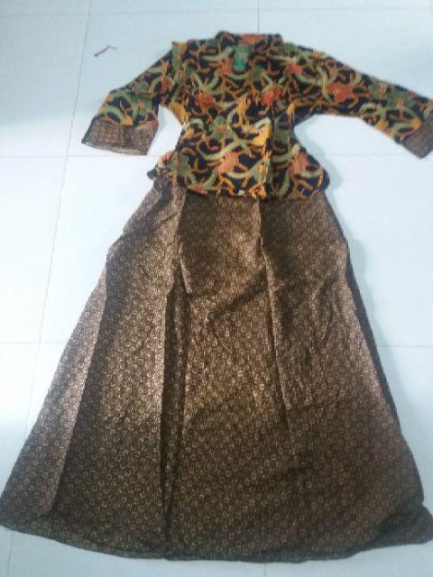 Gamis Peplum Sogan / Gamis Batik Cantik / Longdress Batik Modern / Seragam Batik Pesta Formal