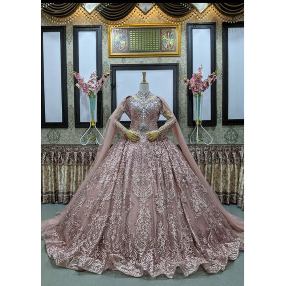 GAUN PENGANTIN BARBIE TILE TRIDI BEREKOR PANJANG//GAUN WEDDING