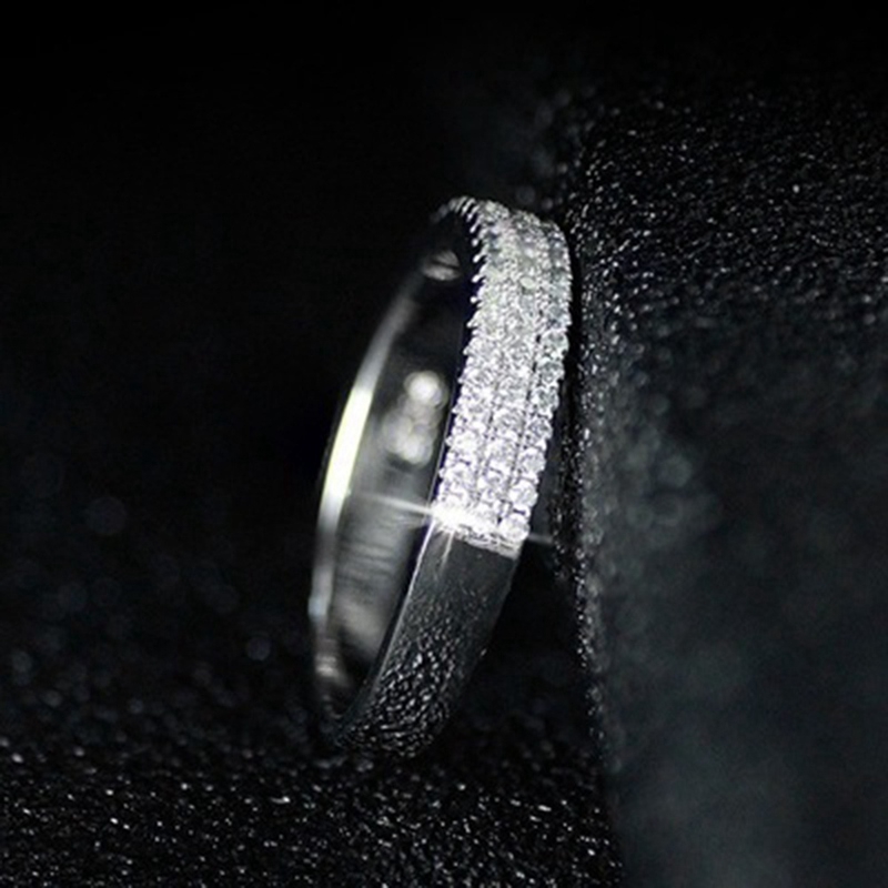 Cincin Sterling Silver 925 Elegan Hias Safir Ukuran 5-10 untuk Wanita