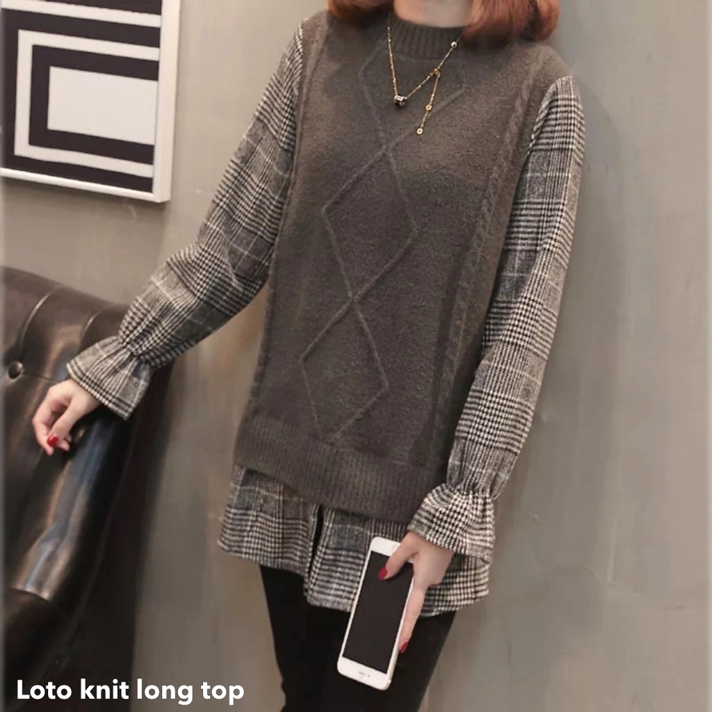 Loto knit long top -Thejanclothes