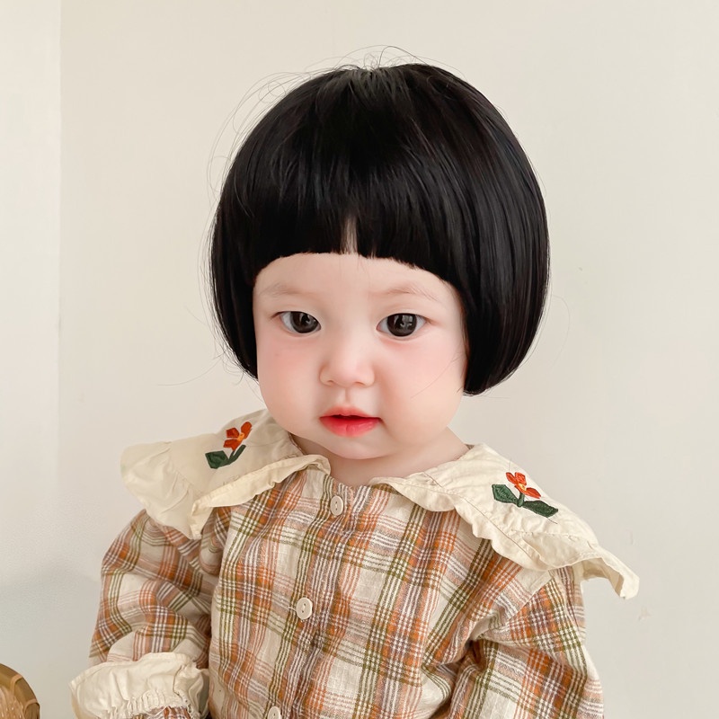 jepit rambut palsu anak lucu/wig anak bayi perempuan/rambut palsu bayi