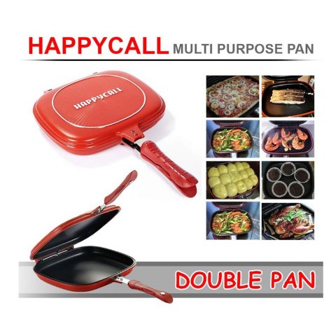 Happy Call Double Pan JUMBO 32 CM - Pan Bolak Balik - Double Side Pan -  Zafka Store