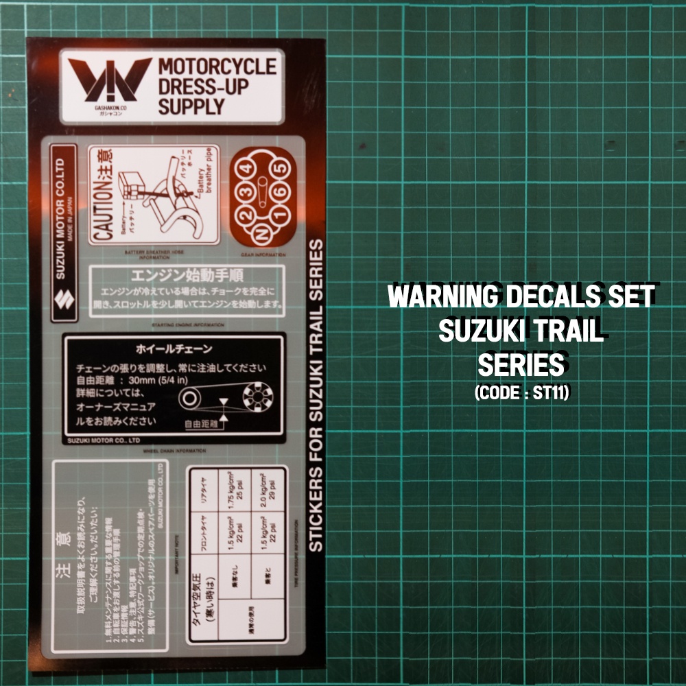 Sticker Detail/Warning Stickers/Warning Decals/Stiker detail/Stiker warning/Detail stiker jepang/Suz