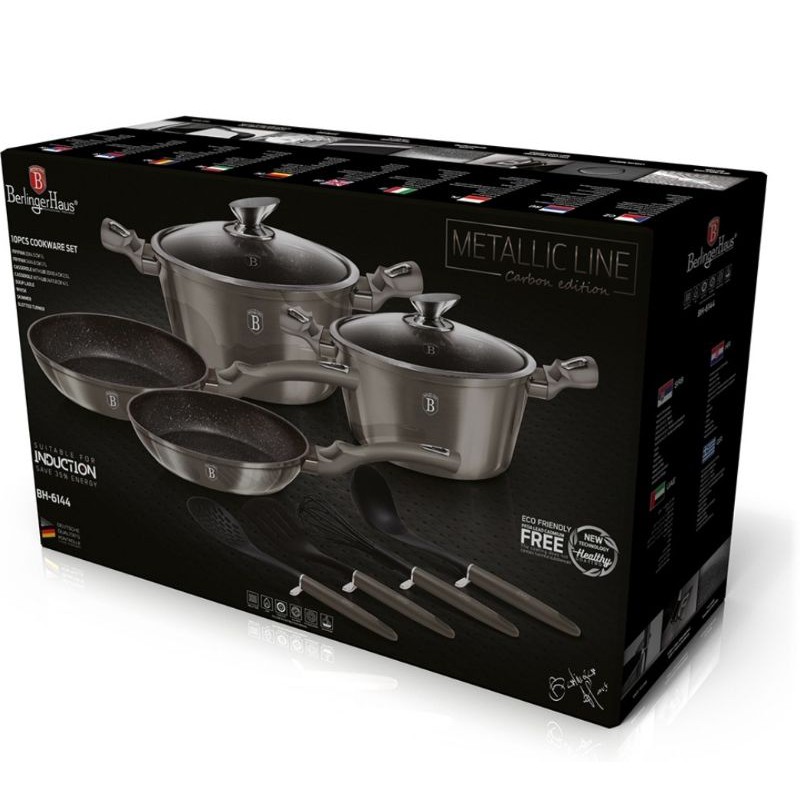 Berlinger Haus 10 pcs Cookware Set Metallic Line Carbon Edition/Panci Sultan Berlinger Haus