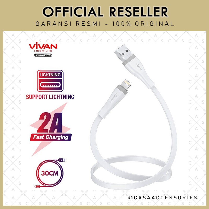 Vivan SL30S 30cm Kabel Cable Data Lightning Fast Charging 2A