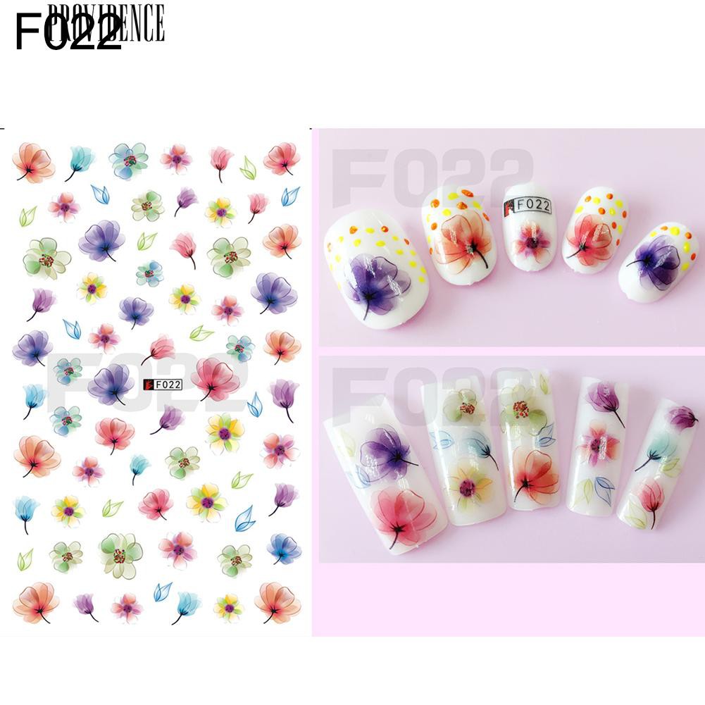 [Bayar Di Tempat] 1 Lembar Bunga Kupu-kupu Pola Nail Art Stiker DIY Decal Manicure Alat