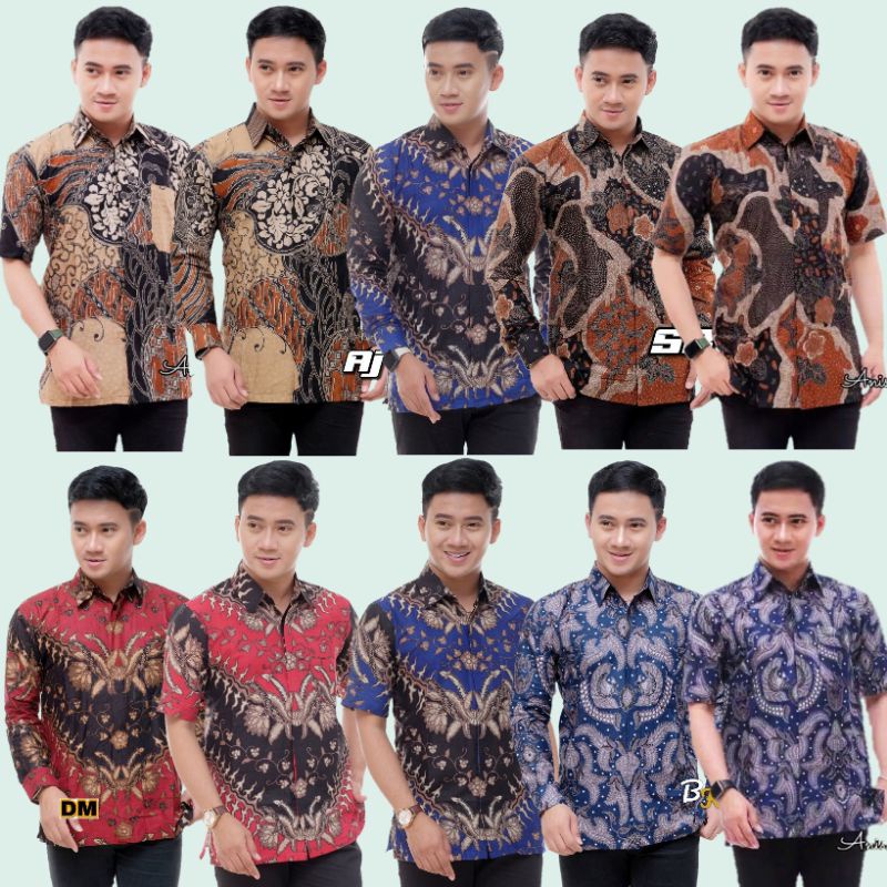 kemeja dan tunik batik motif cucak rose seragaman keluarga