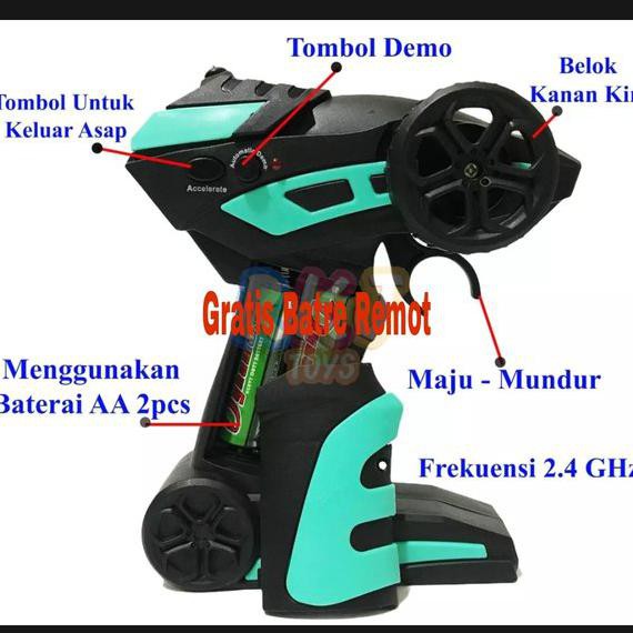 Mainan Mobil Remot RC Metal Racing 2.4Ghz Keluar Asap Knalpot Drift On