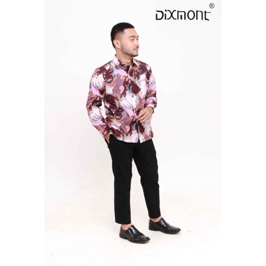 Dixmont Kemeja Pria Batik Panjang Hem BL03421