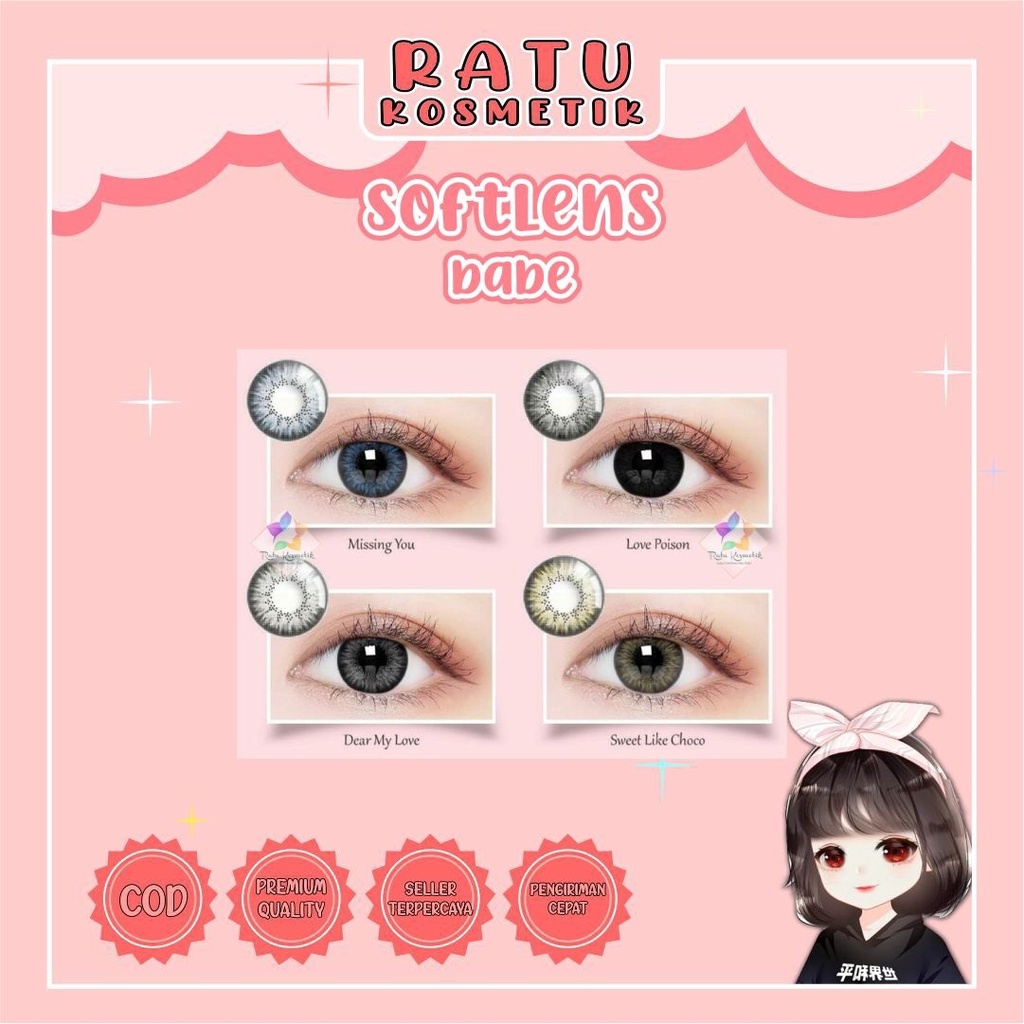 ❤ RATU ❤ Softlens X2 Babe Normal | Soflens Babe By Exoticon Big Eyes Dia 16mm