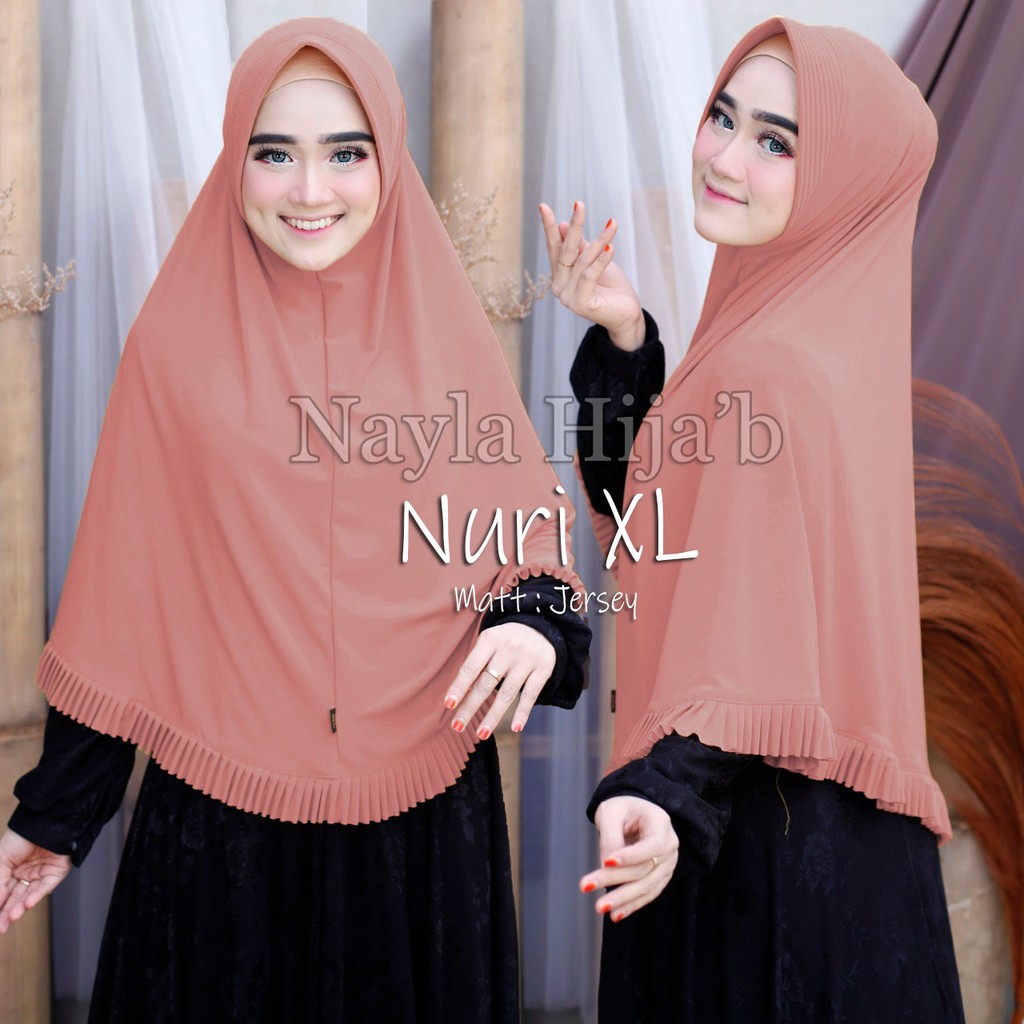 JILBAB INSTAN JERSEY TERBARU HIJAB BERGO NURI L,XL TERMURAH NAYLA HIJAB