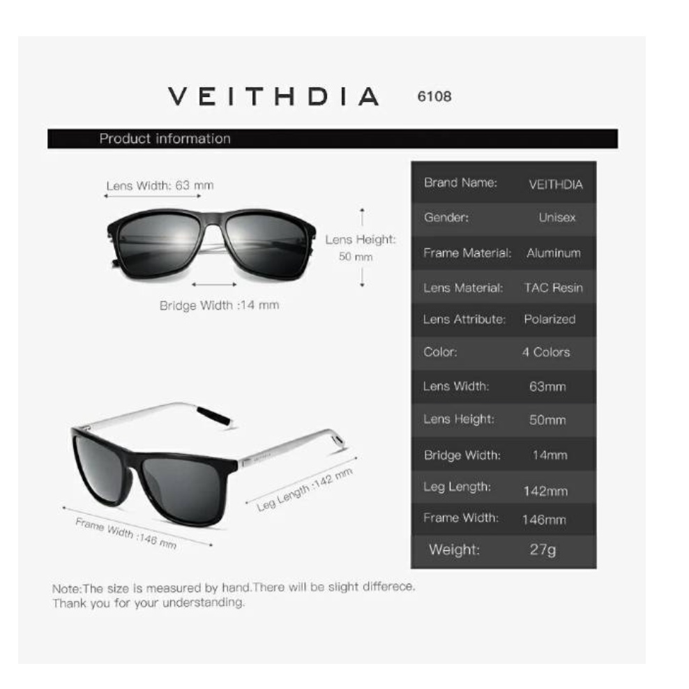 Kaca Mata Pria VEITHDIA 6108 Original Kacamata Photocromic Polarized Sunglasses