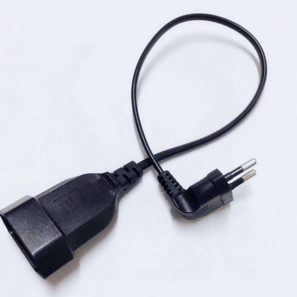 Agustina EU Power Adapter Cord PC 0.3M /0.6M Eropa Bulat 2Pin 90derajat Siku UPS PDU Kabel Ekstensi