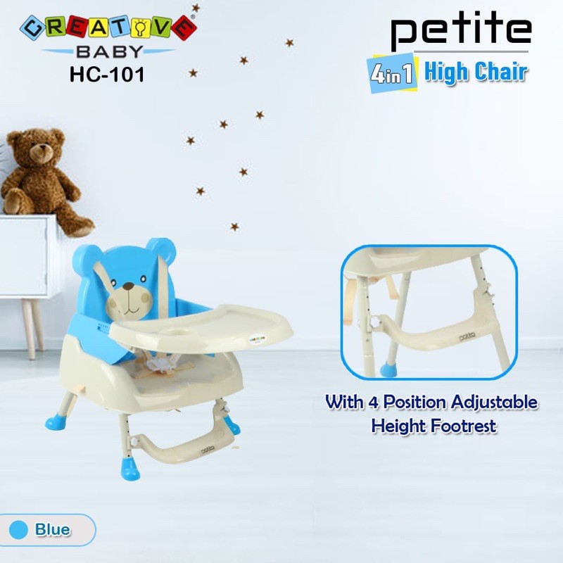 Makassar - High Chair Creative Petite HC-101 4in1 Kursi Makan Bayi Balita Booster Seat