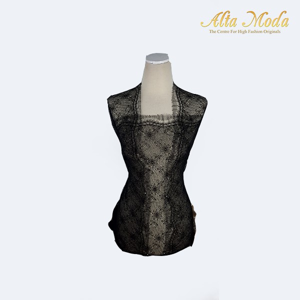 

Alta Moda Brokat Perancis Chantilly Floral Abstract Black