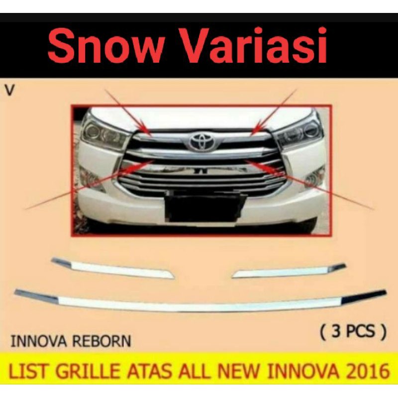 PAKET FULL LIST LIS GRILL GRIL GRILLE CHROME ALL NEW INNOVA REBORN