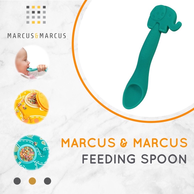 Marcus &amp; marcus silicone feeding spoon - sendok makan bayi | sendok silikon