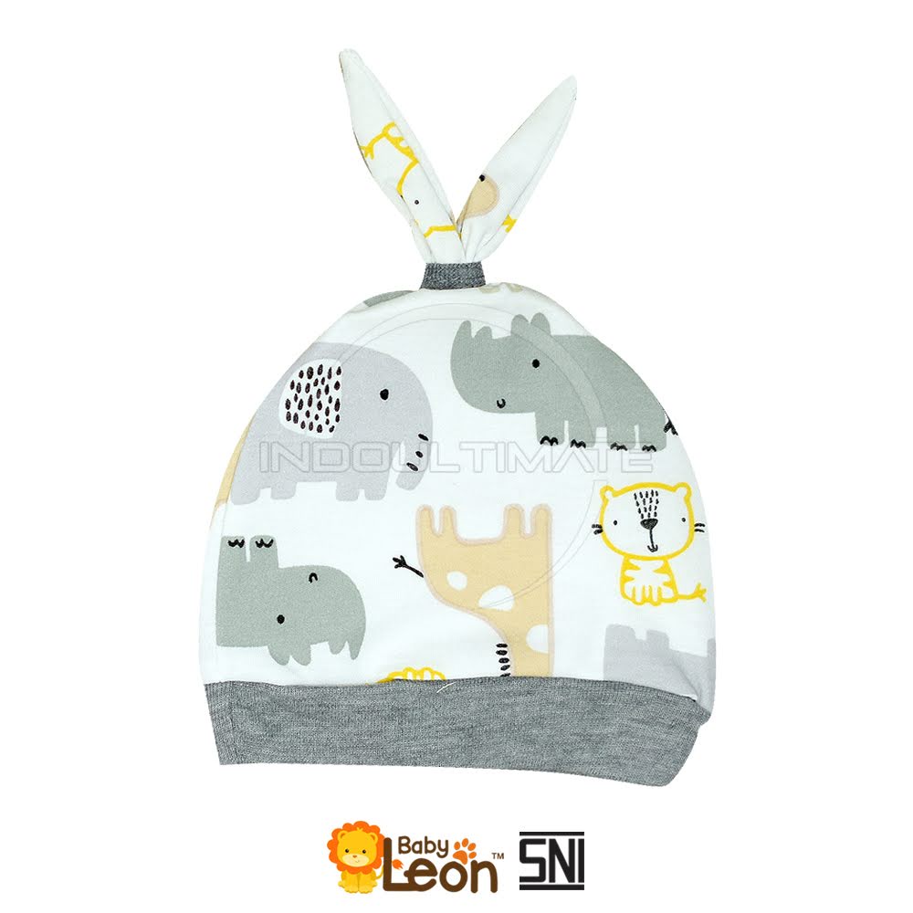 Perlengkapan Bayi BABY LEON Baru Lahir Newborn ZOO SERIES Jumper Jumsuit Jumpsuit Bayi Pakaian Bayi Celana Bayi Kaos Bayi Setelan Baju Bayi Topi Bayi Sarung Tangan Bayi Sarung Kaki Bayi-Topi Gray