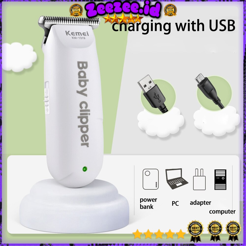 Kemei Alat Cukur Rambut Bayi Elektrik Baby Clipper Shaver Trimmer - KM-1319