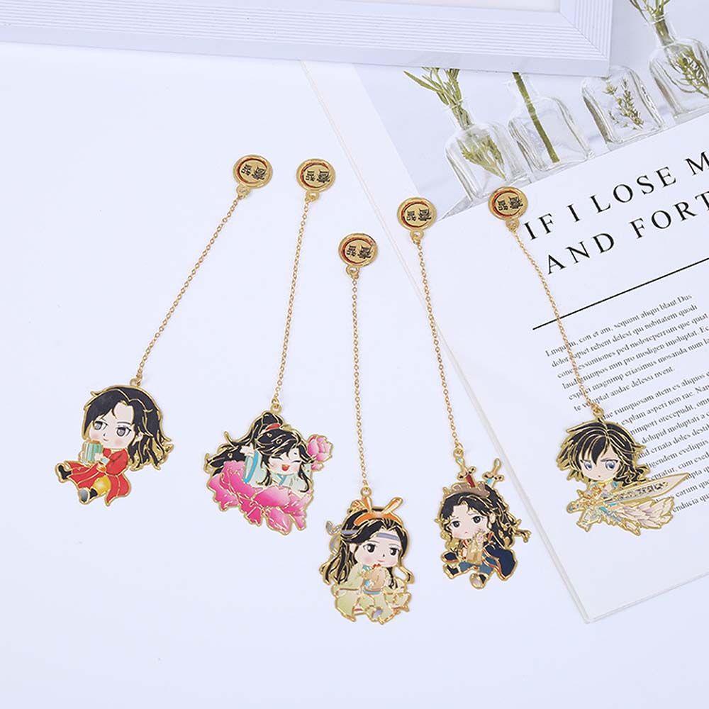 Lanfy Mo Dao Zu Shi Bookmark Hadiah Siswa Anime Xie Lian Fringed Hollow Alat Tulis Penanda Buku Logam