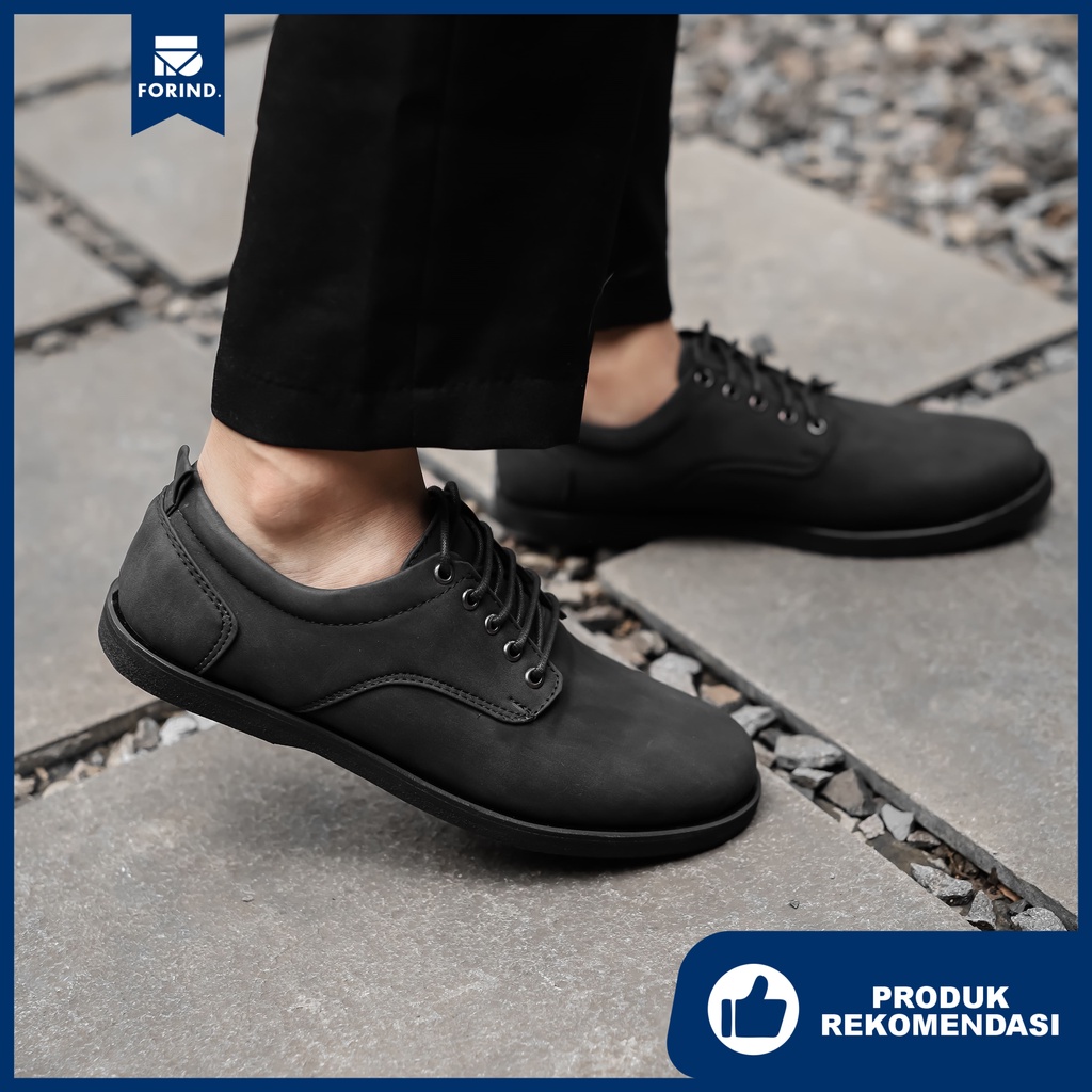 Chester Black | Sepatu Pantofel Formal Kasual Kerja Kuliah Pria/Cowok/Men Ori Lokal | FORIND x Arf