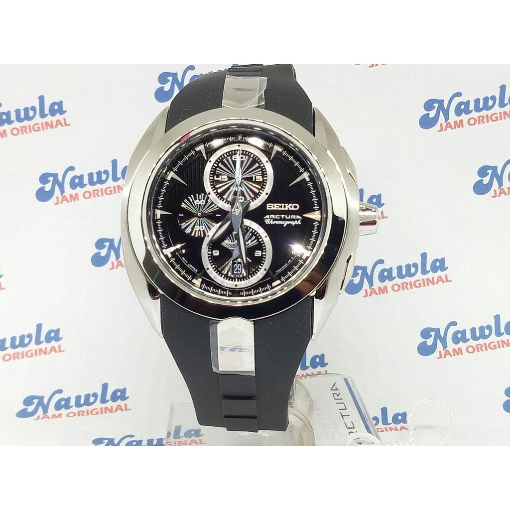 Seiko Mens SNAC21P1 Arctura Chronograph Black Dial | Jam Pria SNAC21