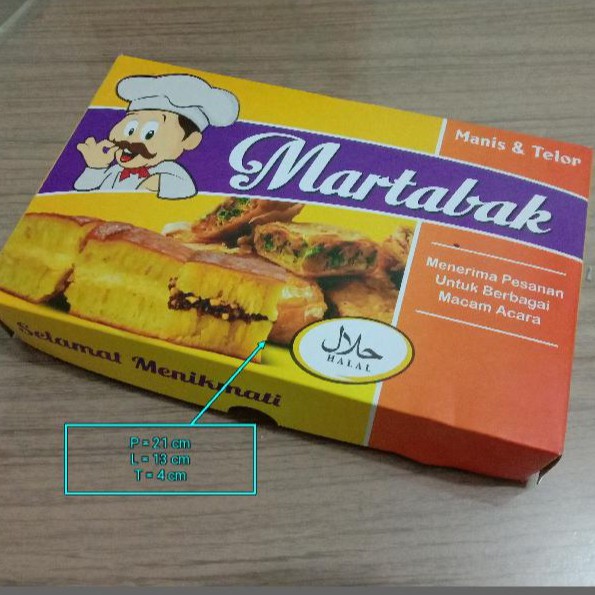 Promo !!! Dus Martabak Manis/Telor Uk. 21x13x4 Kardus Martabak ISI 50 PCS