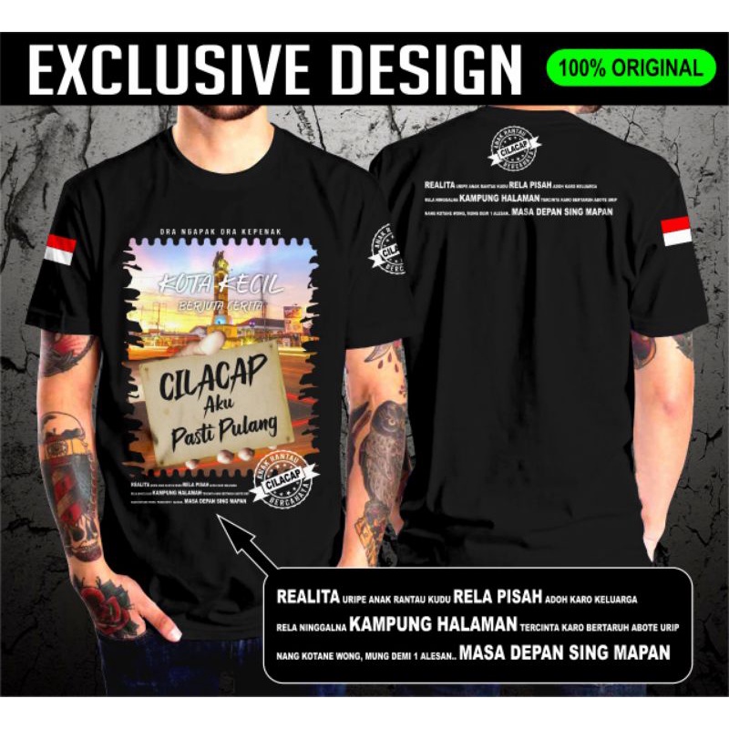 Ambisius T Shirt Kaos Anak Rantau Cilacap Aku Pasti Pulang Exclusive T-shirt Anak Rantau Kota Cilaca