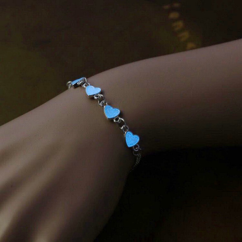 Gelang Tangan Rantai Aksen Bunga Daisy + Bintang + Hati Luminous Untuk Perhiasan Wanita