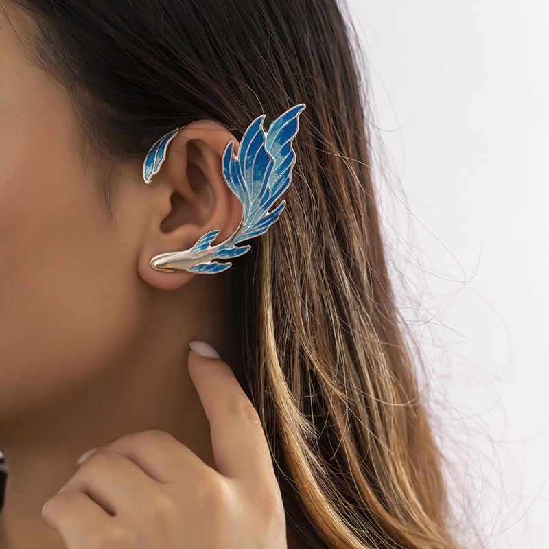 1 Pc Anting Klip Telinga Panjang Tanpa Tindik Model Rantai Butterfly