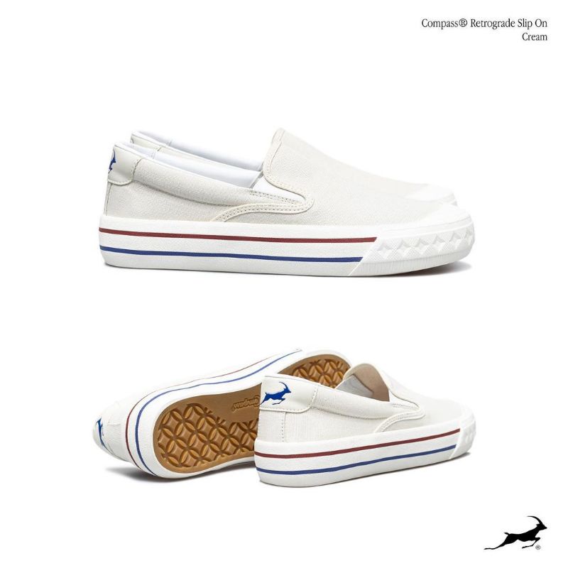 sepatu compass slip-on cream