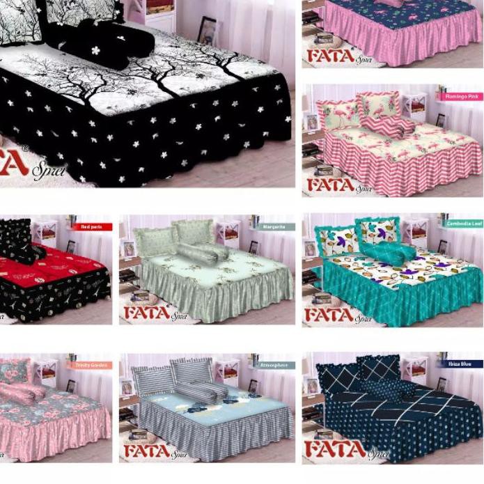 ✥ FATA - Sprei Rumbai FATA Minimalis Ukuran King 180x200 / Queen 160x200 ✯