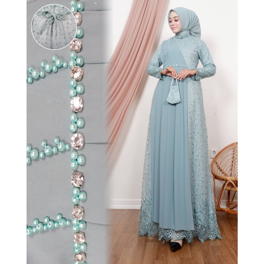 DRESS CAMILLA / KEBAYA MODERN / KEBAYA BRUKAT / BAJU TUNIK WANITA / OUTFIT BAJU PESTA KEKINIAN / BAJU PESTA TERBARU WISUDA SERAGAMAN