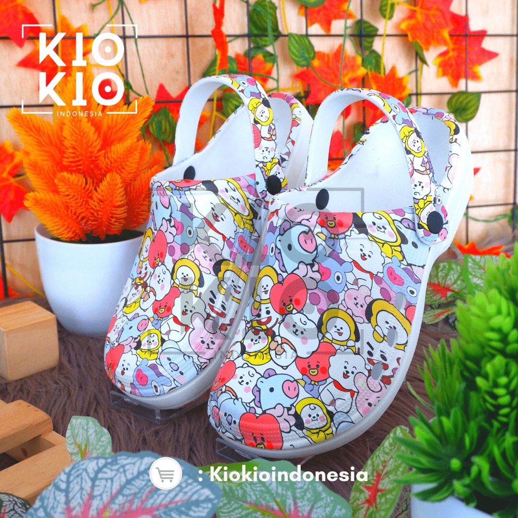 Sandal Kodok kids Couple Ibu dan Anak / Sandal Baim Motif BTS &amp; DUCK Lucu dan Imut size 19 s/d 40