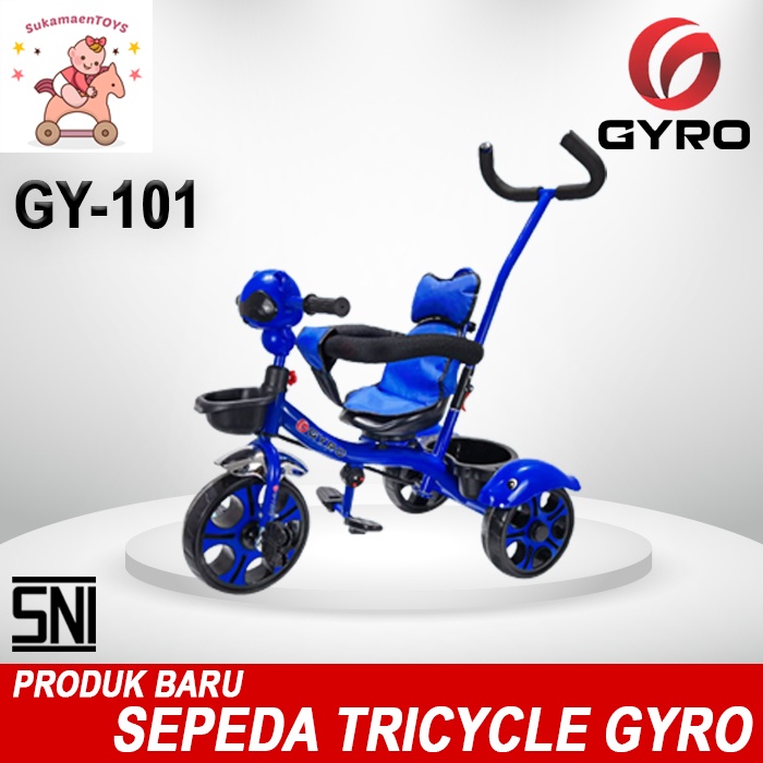 SEPEDA TRICYCLE STROLER ANAK GYRO GY 101 Biru - SNI