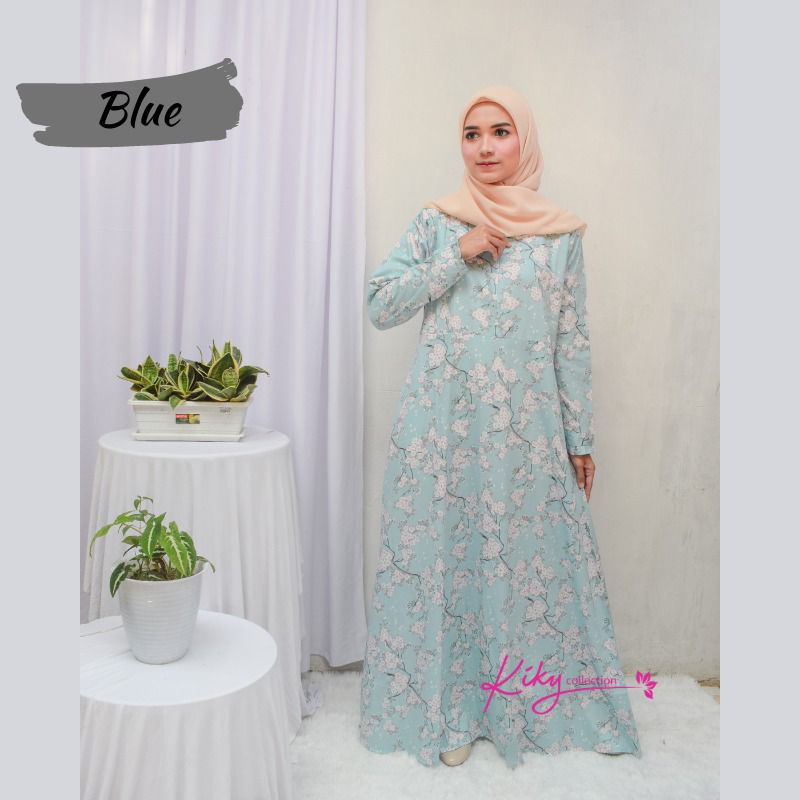 Gamis Katun Jepang Premium Ori Cantik Murah Model Basic Bis Kamboja Size M L XL Jumbo