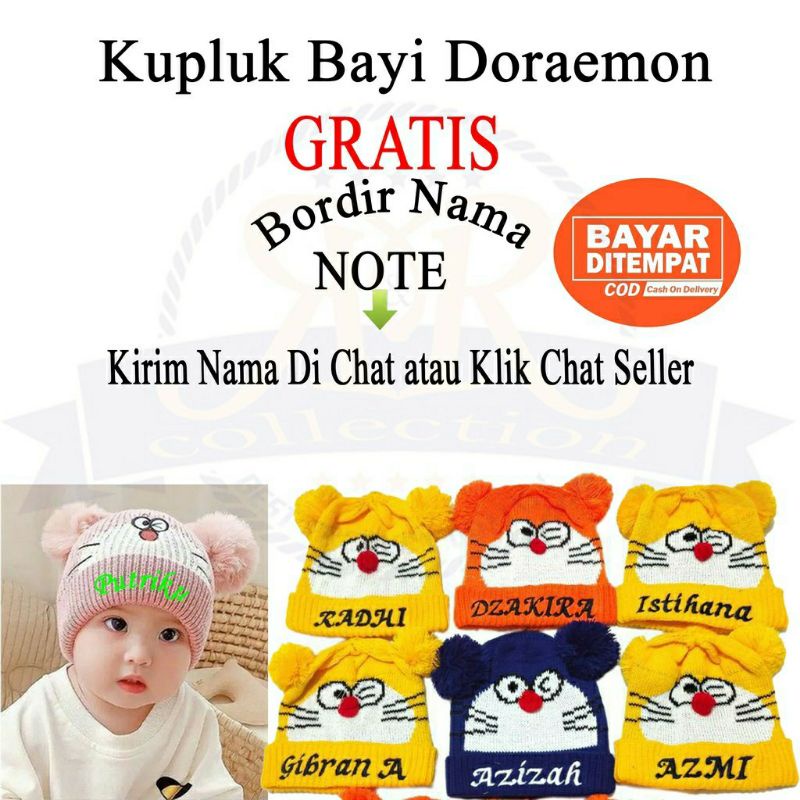 Kupluk Doraemon kupluk Bayi Doraemon kupluk pompom Doraemon Beanie hat Doraemon kids