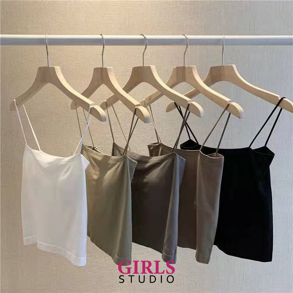 Tank Top Crop Tali Basic Tanpa Lengan Pakaian Dalam Polos Wanita / Sleeveless Crop Tengtop Wanita Fa
