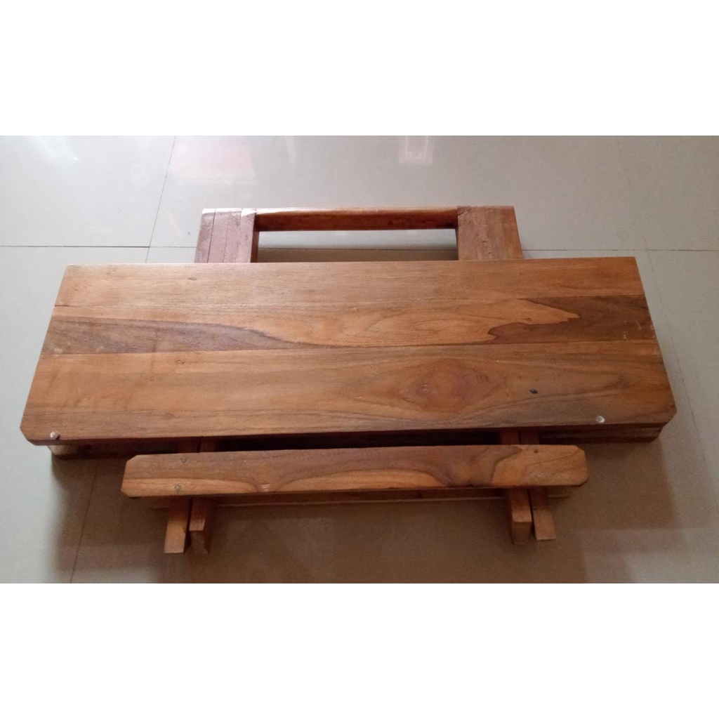 Bamboogrove_ Meja Belajar Lipat Multifungsi Meja Kayu Asli Kayu Jati