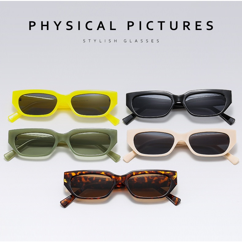 INS Kacamata Hitam Wanita Small Frame Square for Women and Men