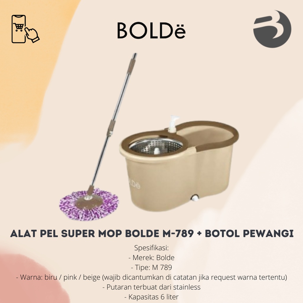 Alat Pel Bolde Bolde Supermop M 789 X+ Putaran Stainless Alat Pel Putar Bolde Mop