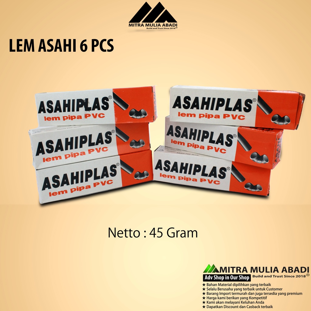 Lem Asahi Pipa Paralon Paket 1/2 Lusin (6pcs) | lem pipa paralom