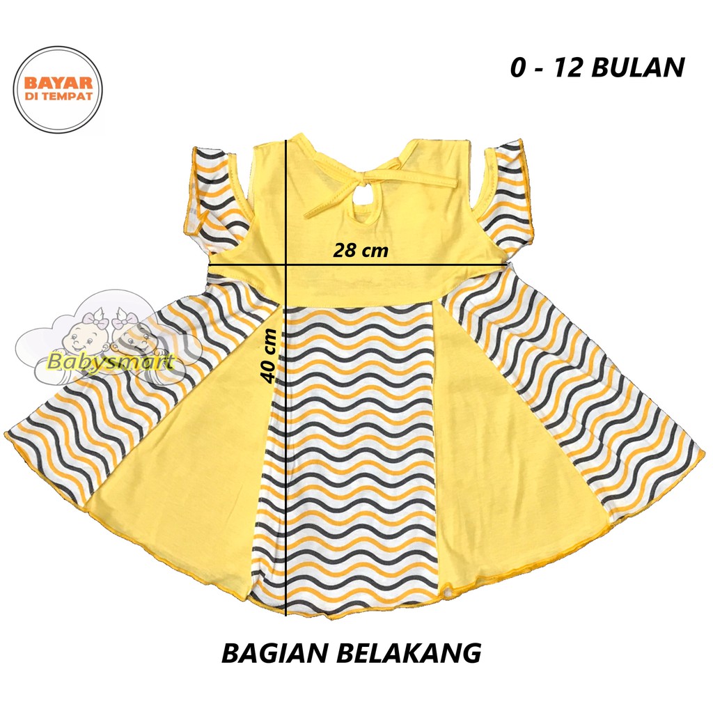 Babysmart - Baju bayi/Anak Dress Perempuan + TOPI motif TURTLE PLANET KIDS usia 0 -12 bulan