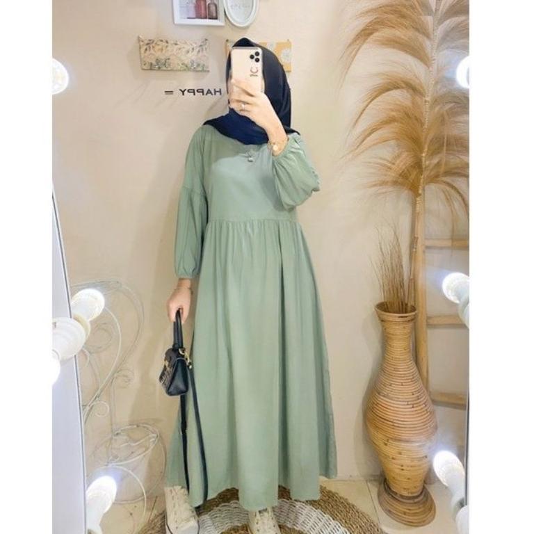 BEL.14Jl22ᴳ | KAYLA gamis remaja2022 Gamis midi dress muslimah premium busui friendly Long dress pol