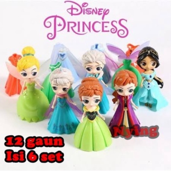 

ACTION TOPER DRESS ON DISNEY SET CLIP PRINCESS Dijual FIGURE CAKE Murah ISI 6 KUE